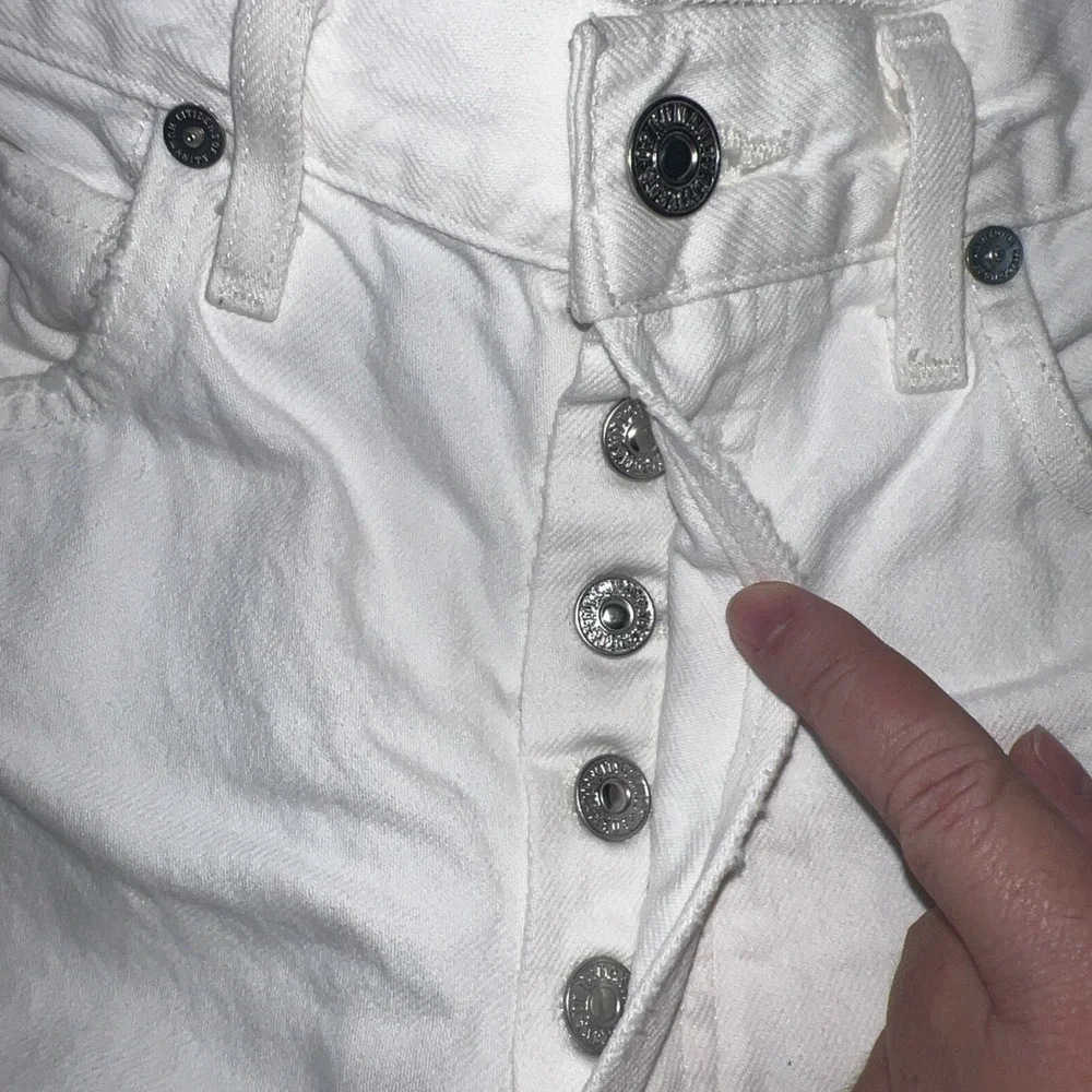 Citizens of Humanity Womens White Distressed Charlotte Crop Jeans‎ Size 24
